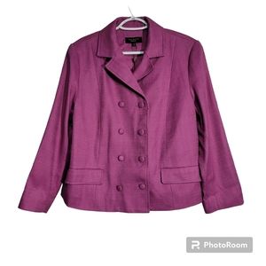 NWT Talbots Lilac Double-breasted Cotton Blazer size 16
